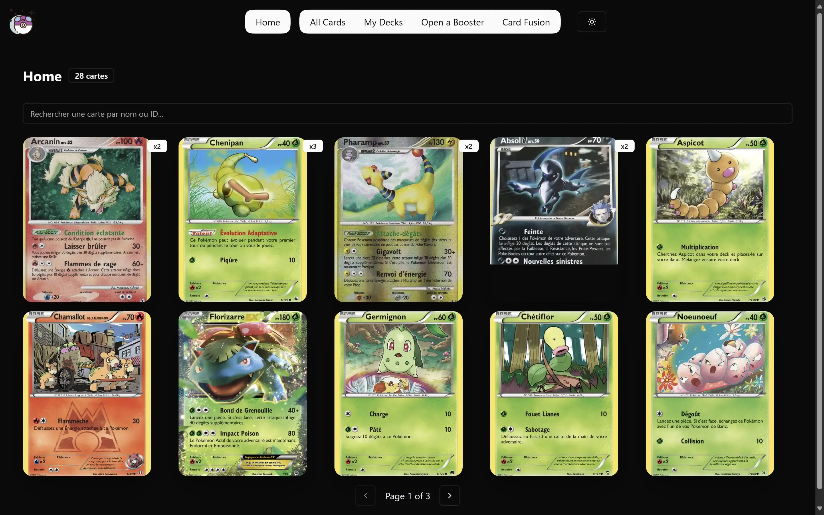 Aperçu de Pokemon TCG